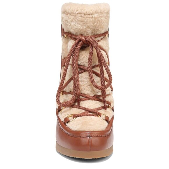 Veronica Beard 'Elfred' Lace-Up Leather & Shearling Booties, Hazelwood Multi - Picture 3 of 5
